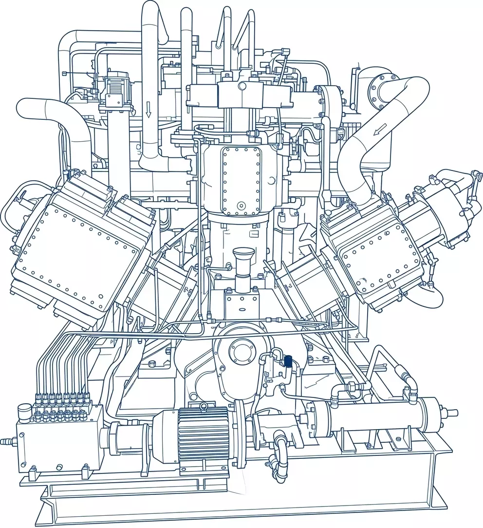 Безмасляный дожимной компрессор высокого давления КК-350/450